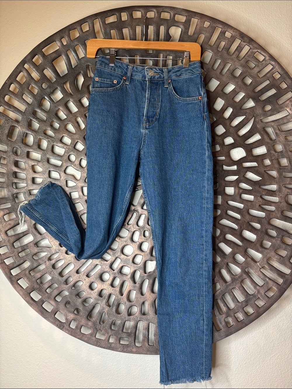 💙 BDG Dillon High Rise Straight Leg Jeans Women’s 27x32 Medium Wash Stretch💙